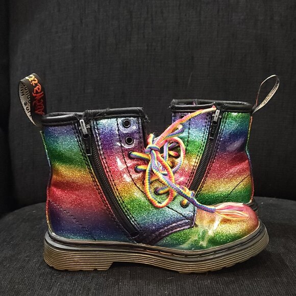 Dr. Martens Youth 1460 Ombre Glitter Boots - Kid's Size 9 - Picture 6 of 14